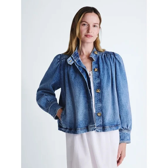 Scoop Women’s Cropped Ruched Jacket, Sizes XS-XXL | Walmart (US)