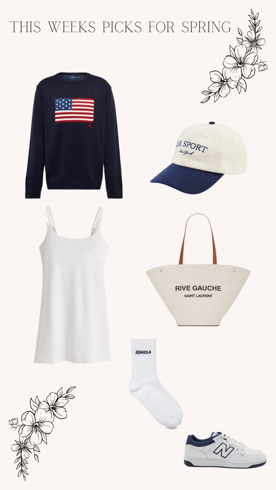 New in for spring 🌸

spring outfit - spring outfit ideas - spring dress ideas - outfit ideas - athleisure style - sporty style - sporty chic - sporty dress ideas - sporty ideas - Ralph Lauren - Ralph Lauren sweater - Ralph Lauren flag sweater - Ralph Lauren jumper - Abercrombie - Abercrombie dress - Saint Laurent - Saint Laurent bag - adanola - adanola clothes - sporty and rich - new balance - new balance trainers - new balance 501 

#LTKstyletip #LTKSeasonal #LTKunder100