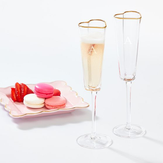 Heart Champagne Glasses, Set of 2 | Mark and Graham