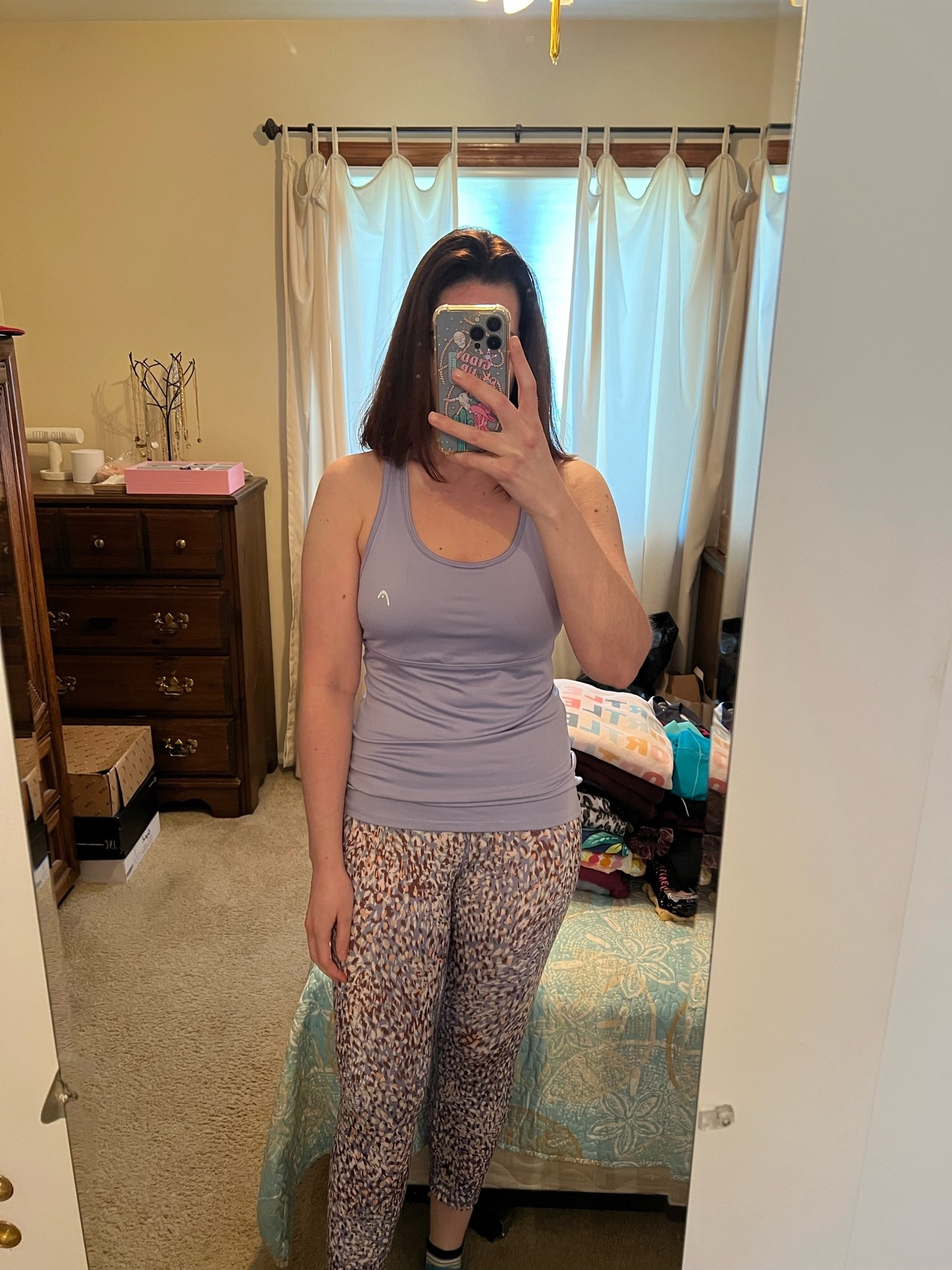 Light purple workout top (m). Purple multicolor workout leggings (s). #workouttop #lightpurpletop #purpleworkouttop #leggings #workoutleggings #multicolorleggings #fitnessgear #activewear

#LTKootd #LTKfitnessgoals #LTKActive