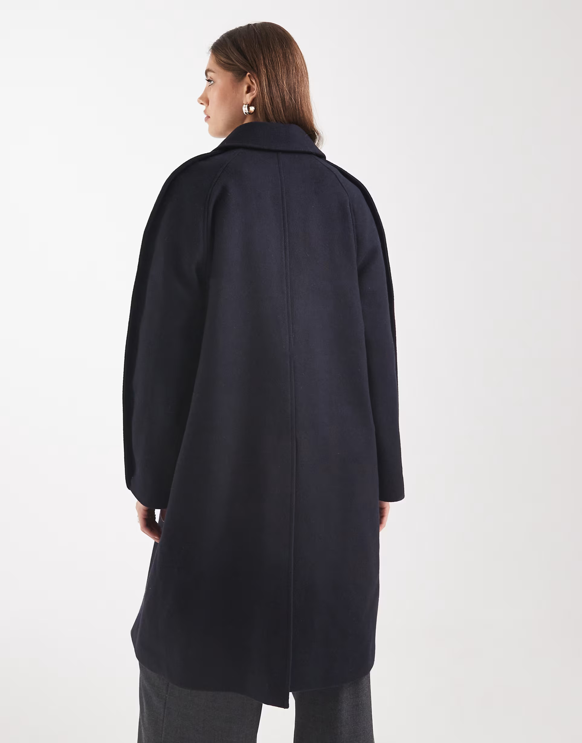 ASOS DESIGN mid length car coat with quilt lining in navy | ASOS (Global)