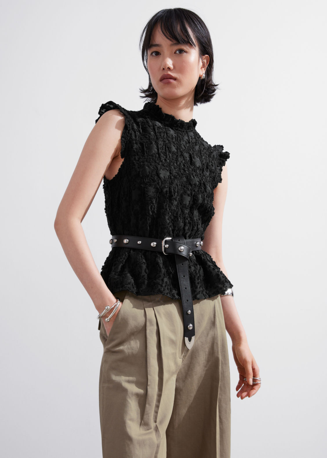 Studded Leather Belt - Black | & Other Stories US