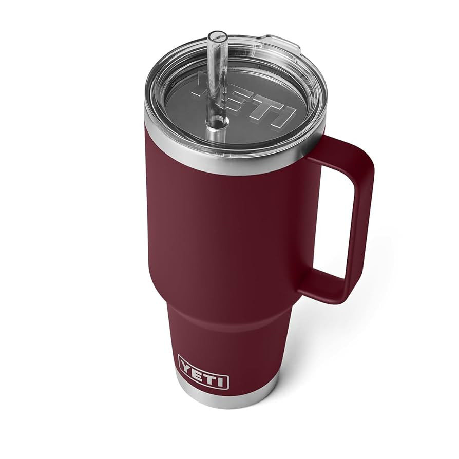 YETI Rambler 42 oz Straw Mug, Vacuum Insulated, Stainless Steel, Wild Vine Red | Amazon (US)