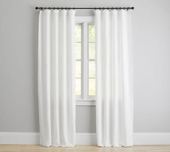 Classic Belgian Flax Linen Curtain - White | Pottery Barn (US)
