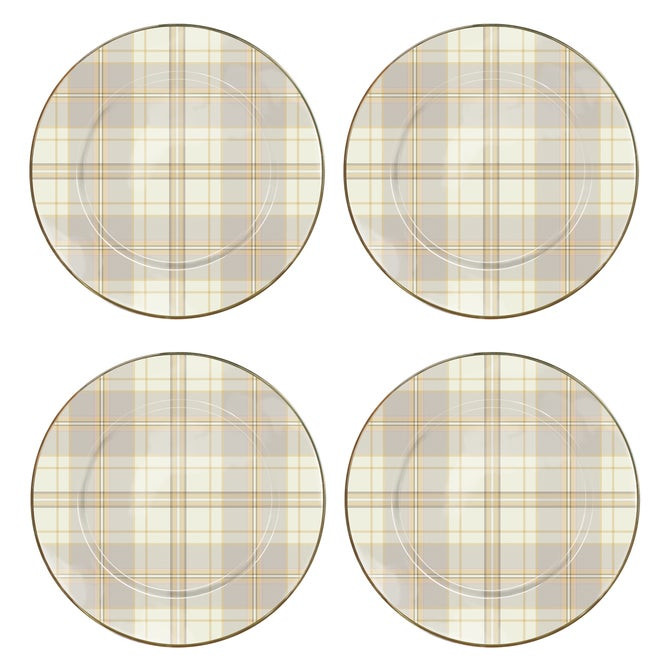 Tartan Latte Salad Plates, Set of 4 | MacKenzie-Childs