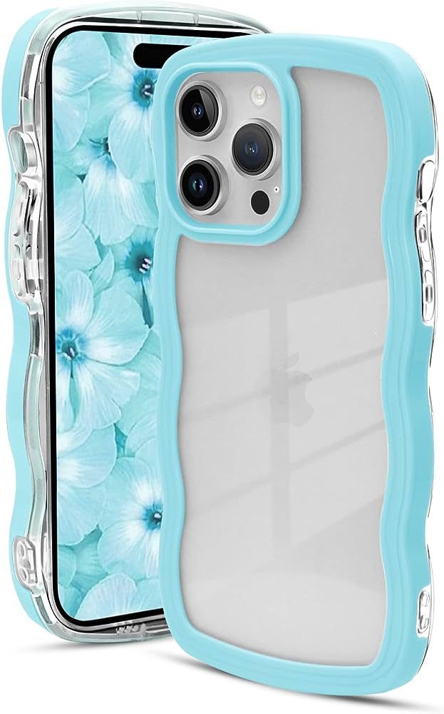 Naiadiy Kawaii Case for iPhone 14 Pro Max 2022 6.7 Inch, Cute 3D Big Wave Bumper Design, Soft Cle... | Amazon (US)