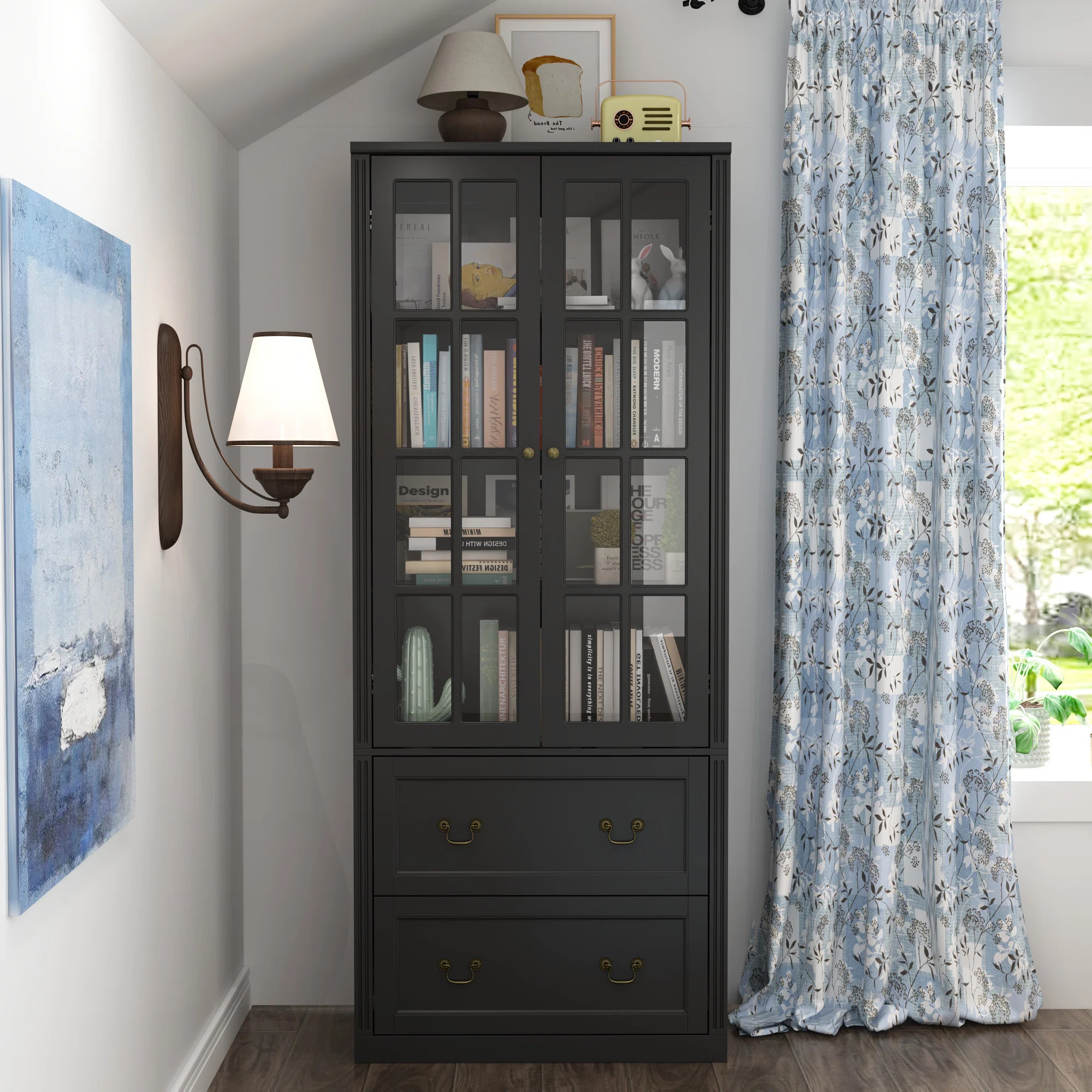 Ebern Designs Elegent Display Cabinet With Tempered Glass Door & Reviews | Wayfair | Wayfair North America