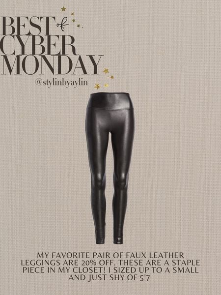 My faux leather leggings are currently 20% off! I sized up to a Small and just shy of 5’7 for reference. StylinByAylin 

#LTKsalealert #LTKCyberweek #LTKunder100