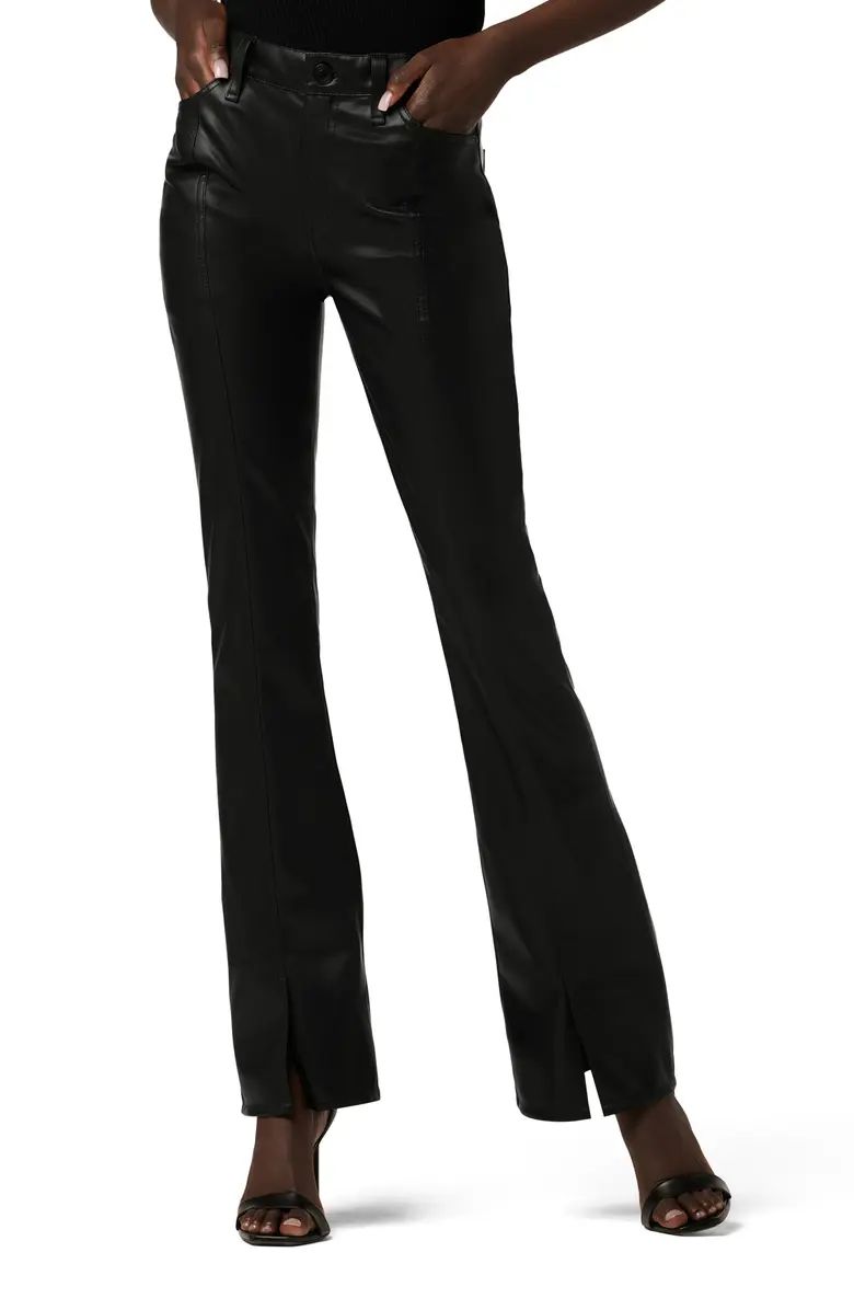 Hudson Jeans Barbara High Waist Slit Hem Bootcut Faux Leather Pants | Nordstrom | Nordstrom