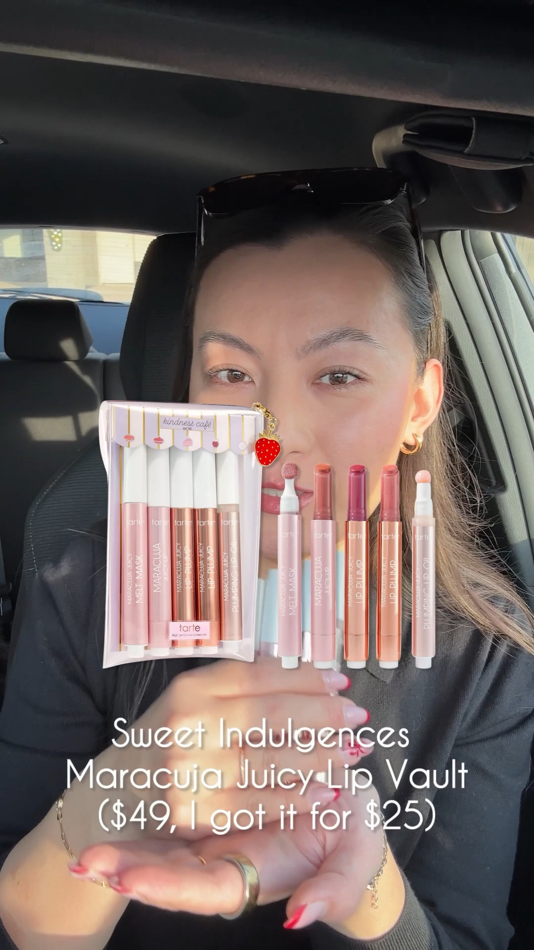 These were all over my feed so I HAD to try them out! 💄💋
You get 5 lippies and one strawberry charm 🍓 
I’ve linked the 2 sale options down below! 

Tarte indulgence lip vault, Tarte lip oils, lip kit, maracuja lip oils

#LTKSaleAlert #LTKBeauty #LTKFindsUnder50