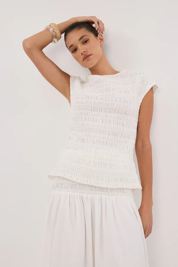 SIERRA WHITE TEXTURED TOP | DISSH