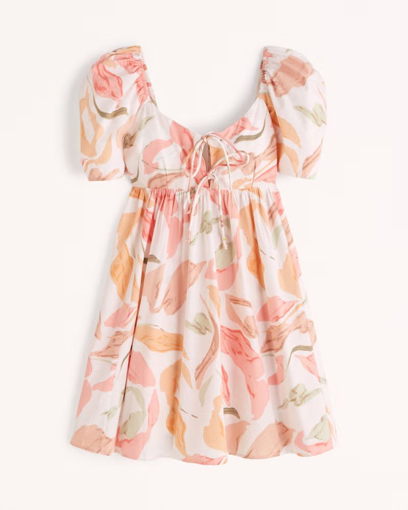 Women's Keyhole Babydoll Mini Dress | Women's | Abercrombie.com | Abercrombie & Fitch (US)