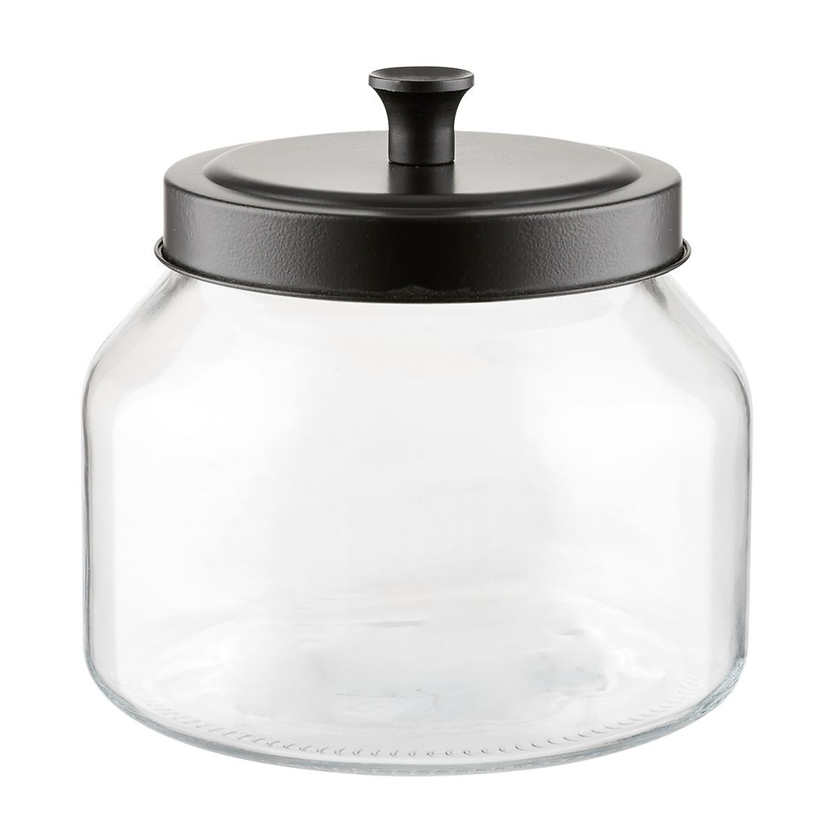 Glass Canisters with Matte Black Lids | The Container Store