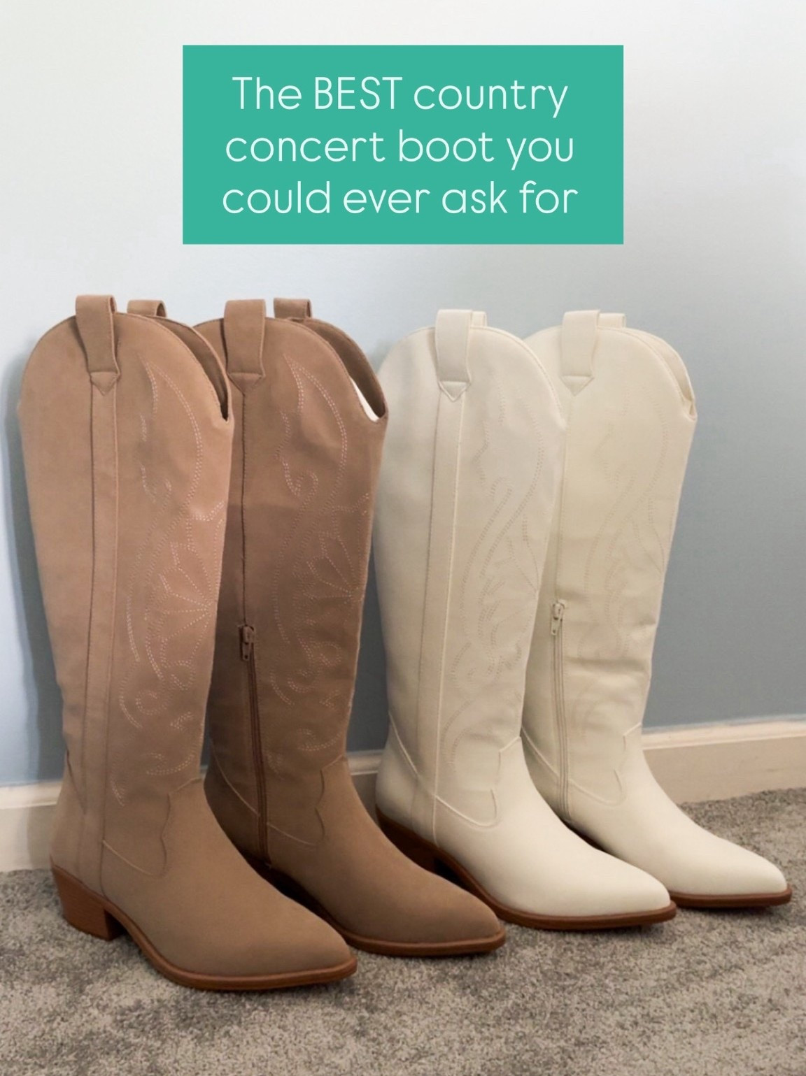 These knee-high country concert boots from Pink Lily are officially my favorite summer staple 🤠☀️

They instantly make any outfit feel put together — whether you’re headed to a country concert, Nashville weekend, county fair, girls’ night, or just want to elevate a simple dress. I love that they’re comfortable enough to wear all day but still give that effortless western vibe. Trust me, these are the boots you’ll reach for all summer long. 🤍✨

#LTKStyle #LTKFinds #CountryConcertOutfit #SummerStyle #WesternFashion #PinkLilyStyle #CowgirlBoots #ConcertSeason #NashvilleStyle #SummerFashion

#LTKSeasonal #LTKootd #LTKTall