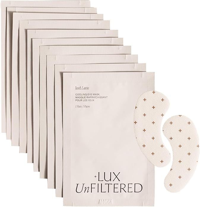 + Lux Unfiltered Iced Latte Cooling Under Eye Patches - Anti-Slip Caffeine Infused Korean Eye Mas... | Amazon (US)