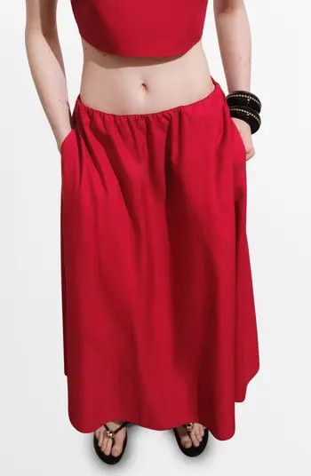 MANGO Flared Cotton Midi Skirt | Nordstrom | Nordstrom