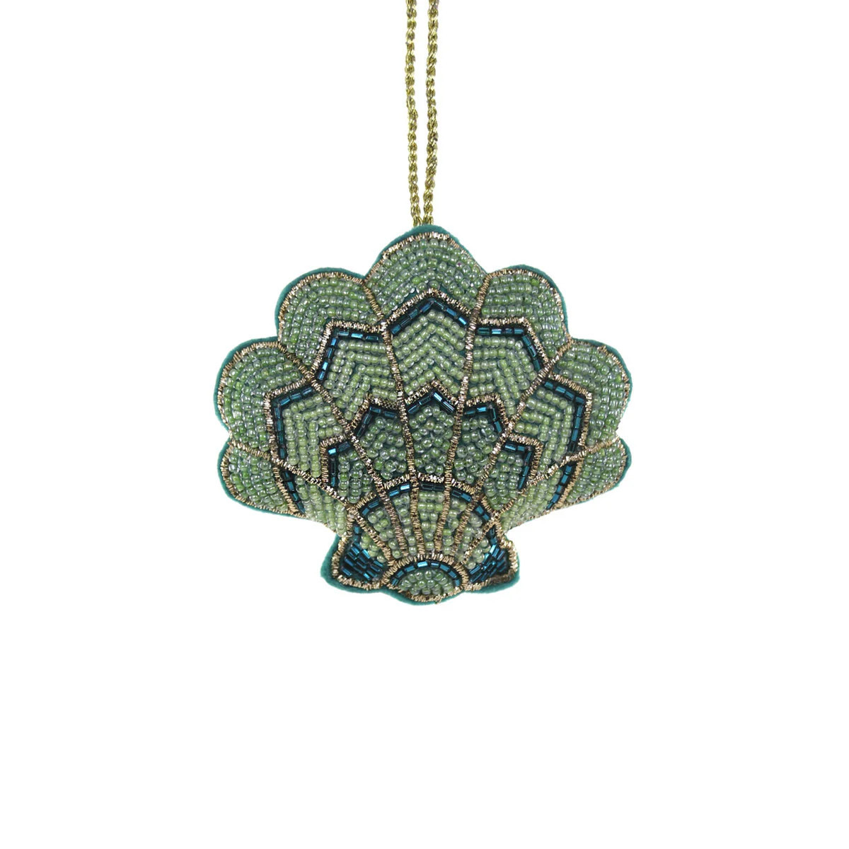 Beaded Scalloped Shell Ornament | Biscuit Home
