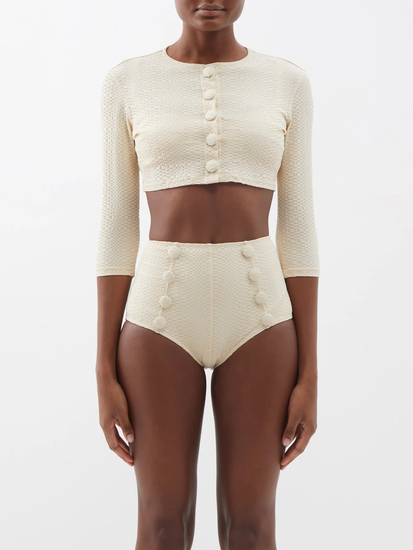 Cropped seersucker cardigan | Lisa Marie Fernandez | Matches (US)