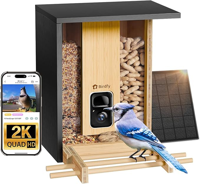 NETVUE by Birdfy Smart Bird Feeder with Camera Solar Powered 2K Live Steam&AI Bird Species Identi... | Amazon (US)