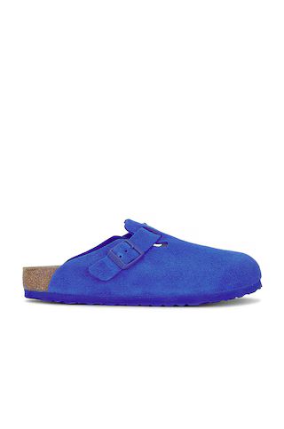 BIRKENSTOCK Boston in Ultra Blue Suede from Revolve.com | Revolve Clothing (Global)