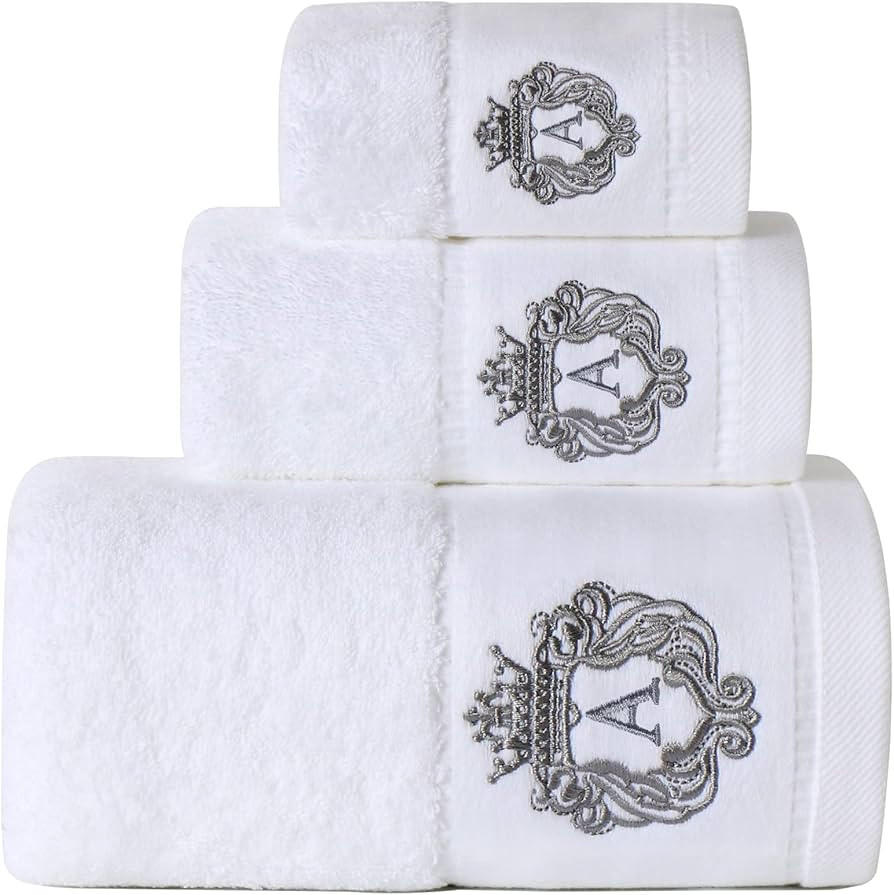 Sunshinejing WDTBFY Cotton Bath Towel Set Luxury Hotel & Spa Bathroom Hand Towels Embroidery Wash... | Amazon (US)