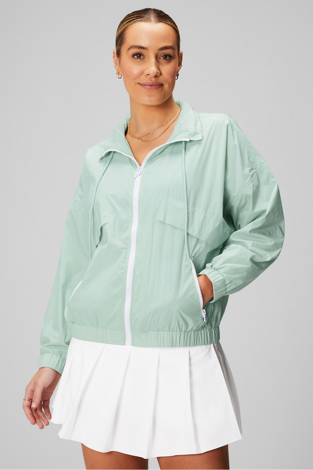 Nylon Track Jacket | Fabletics - North America