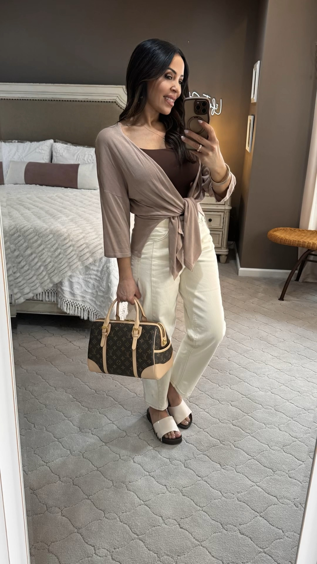 The neutral palette we all need for spring. 🕊️✨ This slimming bodysuit from Quince is a total game-changer for layering. Paired it with some Walmart and Amazon finds for a high-low look that’s effortless.
Outfit Details:
• Bodysuit: @quince
• Layers/Pants: Walmart & Amazon
• Bag: LV Speedy (but I linked an Amazon dupe!)
#walmartstyle #quincestyle #amazonfashion

#LTKOver40