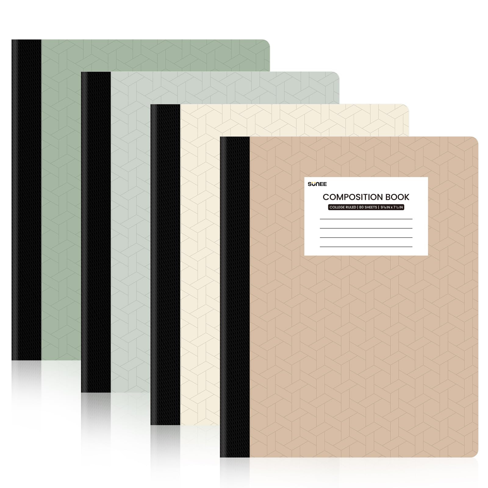 SUNEE Composition Notebooks - College Ruled Paper, 4 Pack Composition Book, 9 3/4" x 7 1/2", 80 S... | Amazon (US)