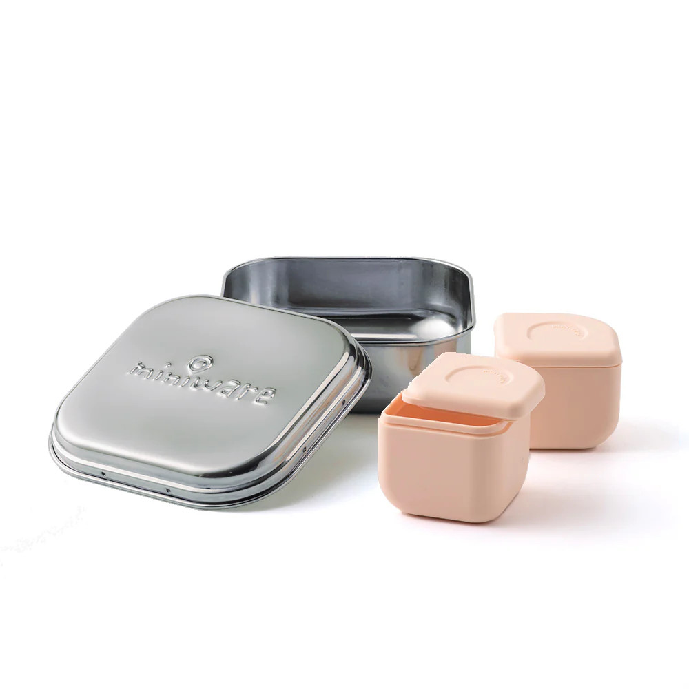 GrowBento Lunch Set Chrome + Peach | Miniware