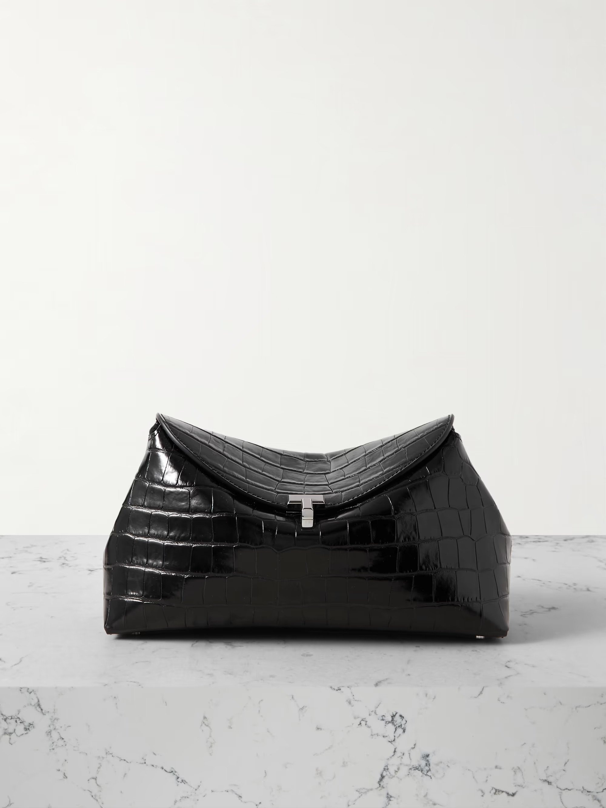 T-Lock croc-effect leather clutch | NET-A-PORTER (US)