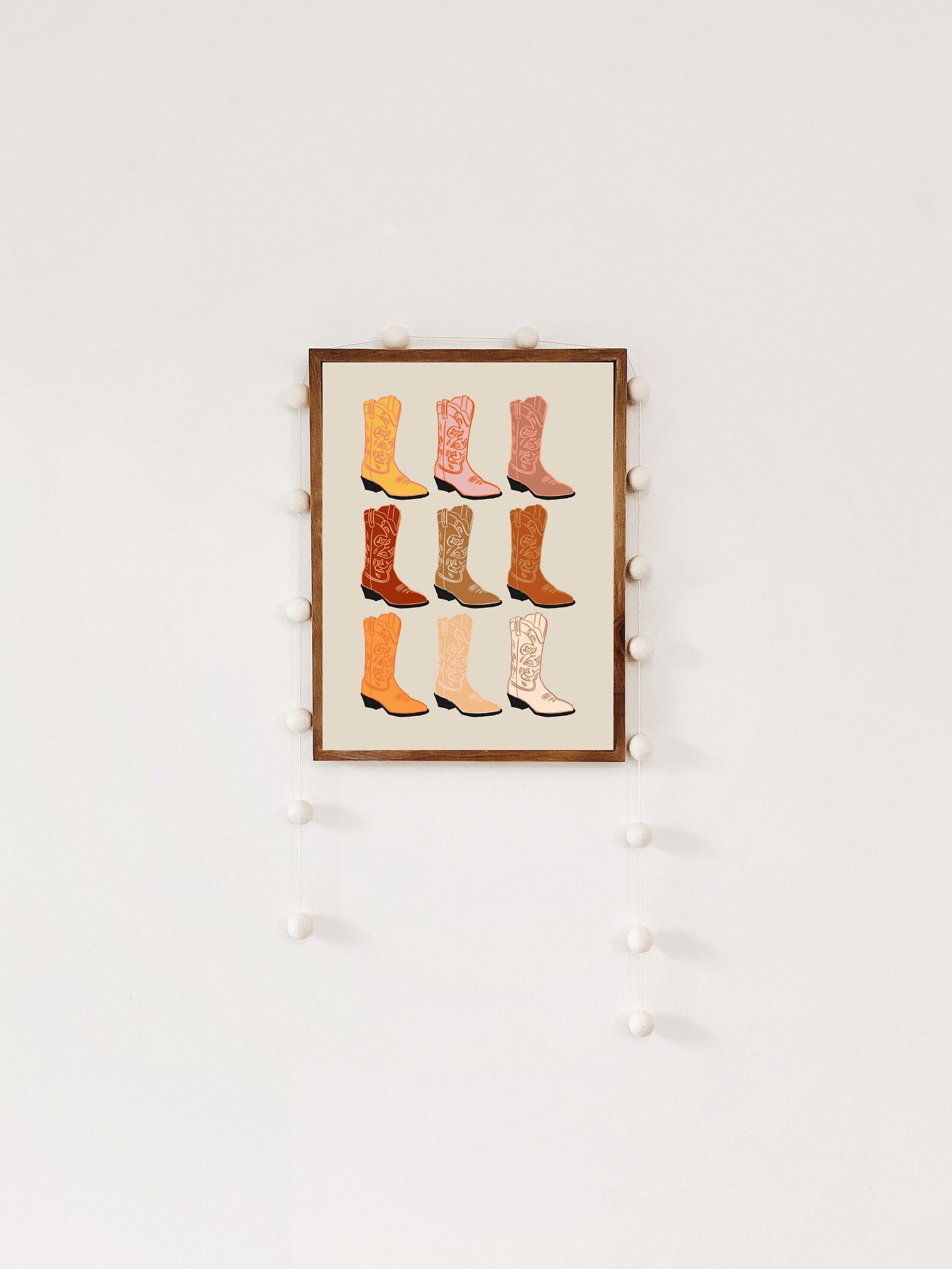 Western Boho Decor  Cowboy Boots Art Print  Boho Decor  - Etsy | Etsy (US)