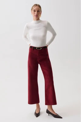 Penny High Rise Wide Leg Crop - Deep Crimson | Pistola Denim