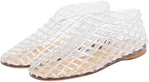FIENZA Damen Netz-Ballerinas, Gewebte Jelly-Schuhe, Bequeme Flats mit Strasssteinen, Weiß, 39 EU | Amazon (DE)