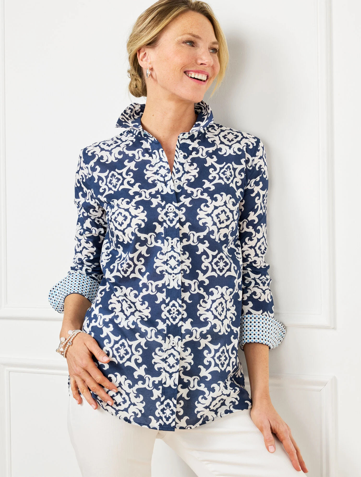 Modern Classic Shirt - Curly Medallion | Talbots
