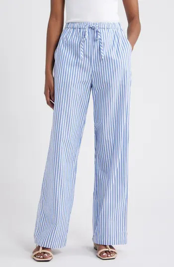 Rails Emmie Stripe Cotton Drawstring Pants in Mariner White Stripe at Nordstrom Rack, Size Large | Nordstrom Rack