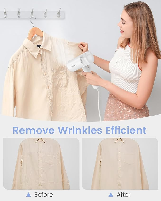 BEAUTURAL Steamer for Clothes, Travel Foldable Handheld Clothing Wrinkles Remover for Garments, 3... | Amazon (US)