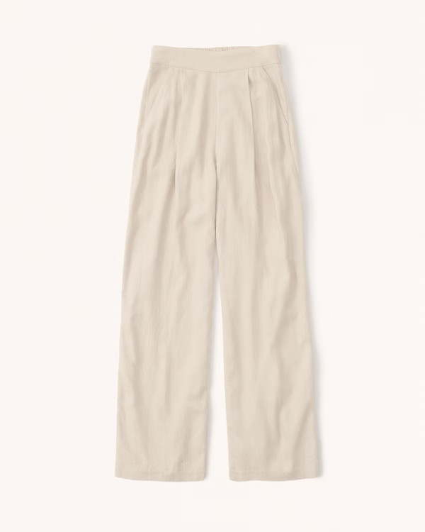 Women's Linen-Blend Pull-On Wide Leg Pants | Women's Bottoms | Abercrombie.com | Abercrombie & Fitch (US)