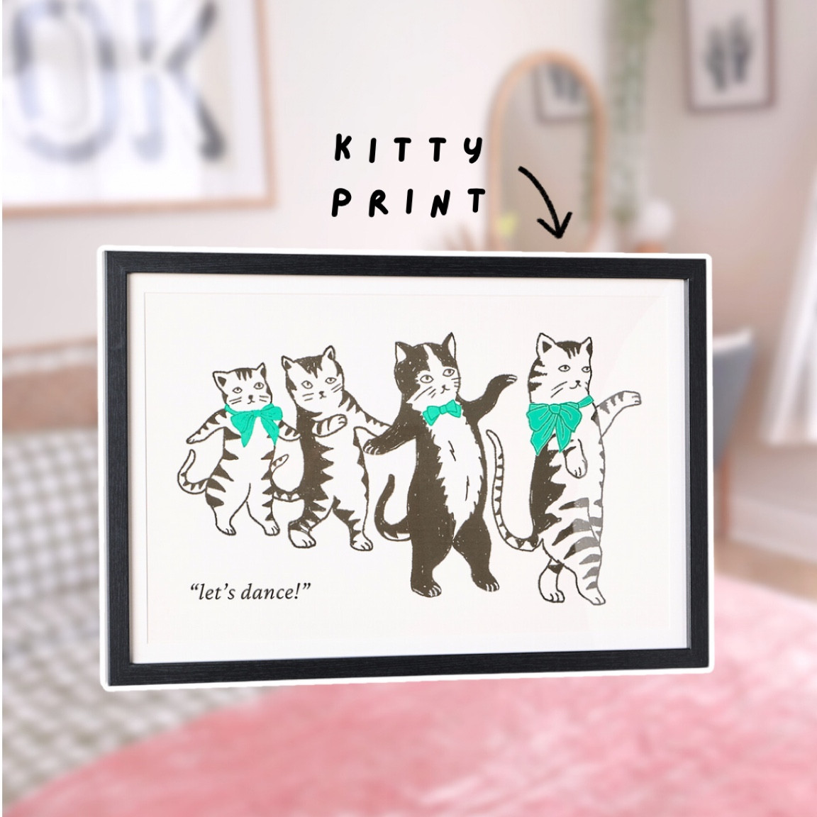 ‘Let’s Dance’ Framed Kitty Print 💌