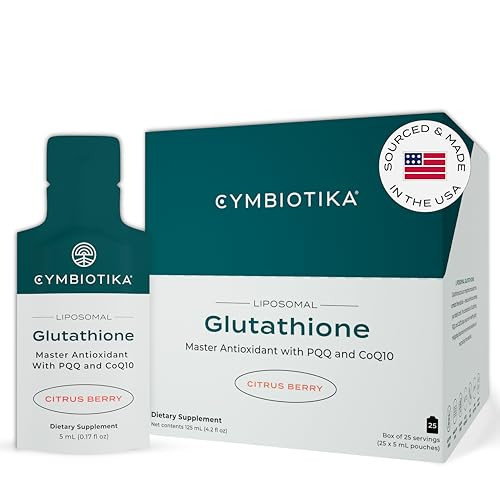 CYMBIOTIKA Liposomal Glutathione Supplement – PQQ, CoQ10 & Antioxidants for Detox, Brain, Energy, Immune Support – Advanced Absorption for Cellular Health & Longevity, Citrus Berry, 1 Month Supply | Amazon (US)
