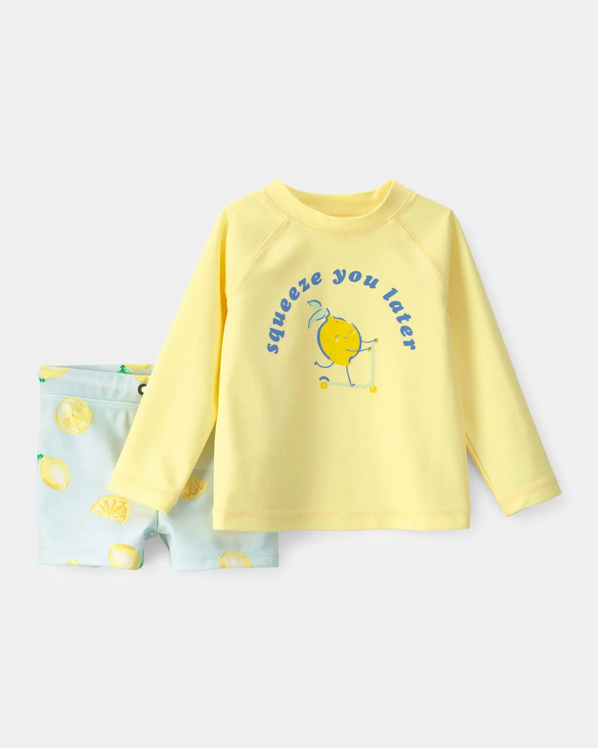 Baby Boy 2-Piece Lemon Rashguard Swimsuit Set - Yellow/Blue | Carter's | Carter's Inc