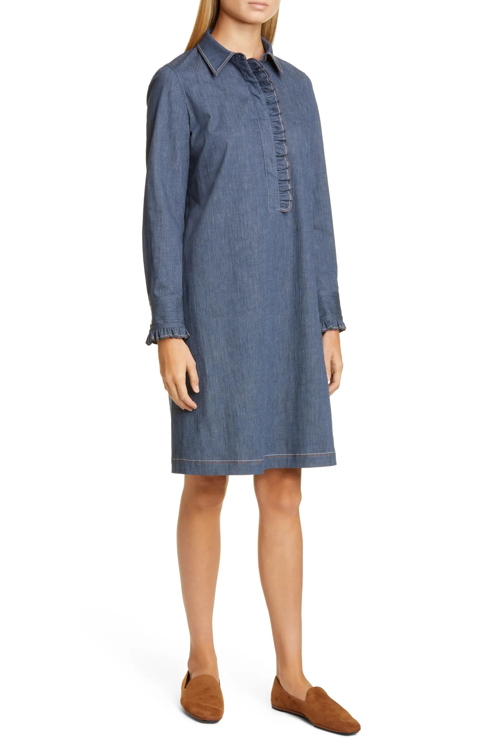 Fiona Long Sleeve Chambray Shirtdress | Nordstrom
