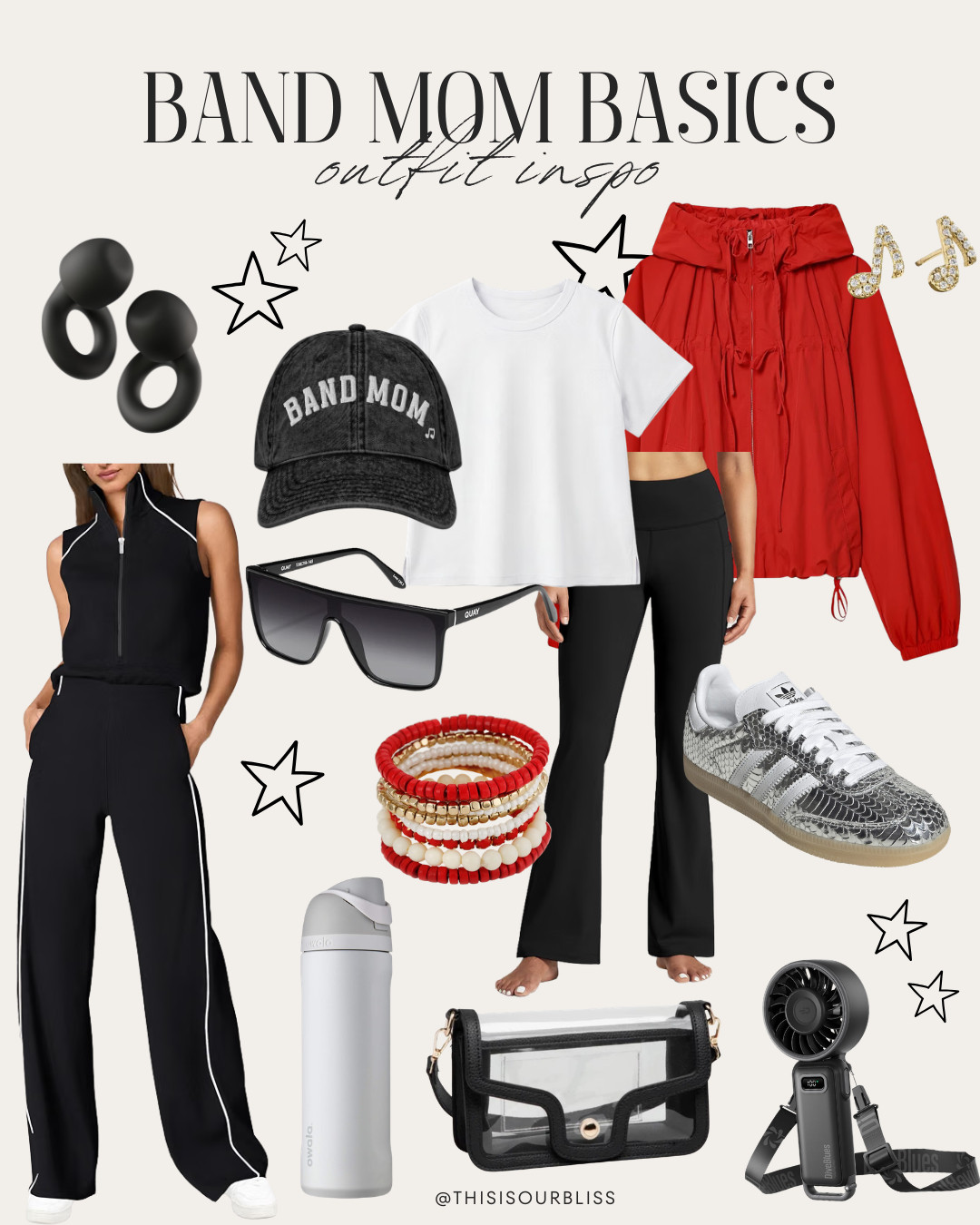 BAND MOM BASICS 🥁 Outfit inspo for the Friday night lights and ALL the game day
moments! Comfy game day attire, cute custom band mom accessories, practical must-haves + a little school spirit... because being a band mom is a whole lifestyle! 🎶✨

#BandMom #BandMomLife #BandMomStyle 

 #LTKootd #LTKmomlife #LTKSaleAlert