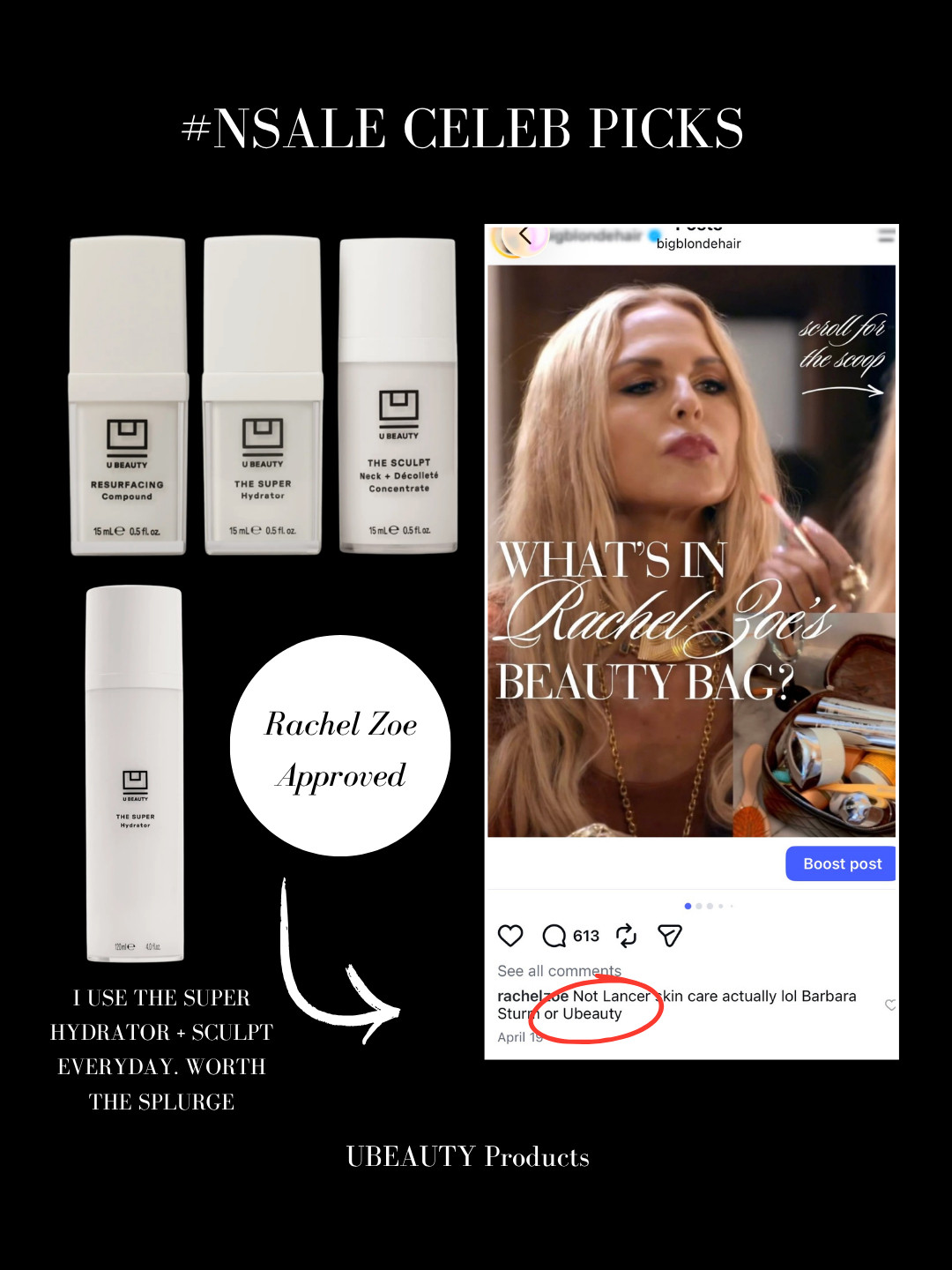 #NSALE Celeb Picks: UBEAUTY products are on Sale! The super hydrator and sculpt are truly worth the money. I use both everyday.  

 