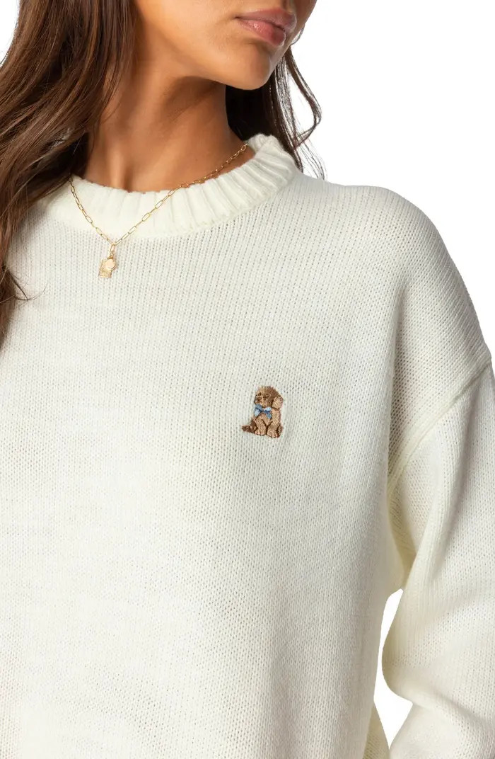 Puppy Love Embroidered Sweater | Nordstrom