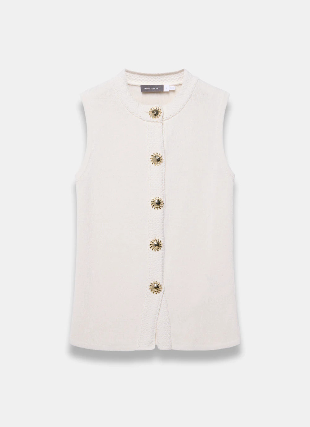 White Button Detail Sleeveless Top | Mint Velvet