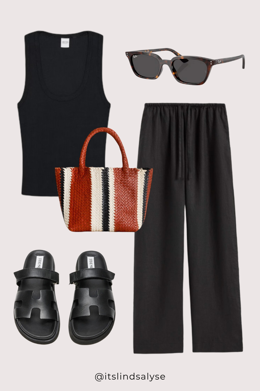 A Paris inspired outfit ✨ chic, simple, and perfect for a day in the city. I love these lightweight linen pants, paired with a cropped black tank top, Steve Madden sandals, and new Madewell tote!  

 #LTKSeasonal #LTKStyleTip #LTKTravel