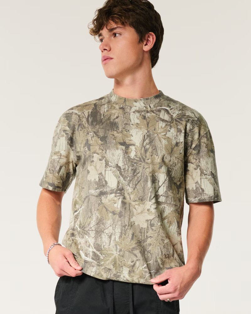 Heavyweight Boxy Camo Pattern T-Shirt | Hollister (US)