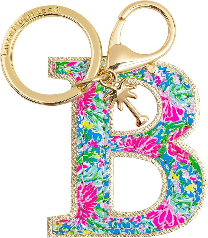 Lilly Pulitzer Leatherette Initial Keychain, Letter Bag Charm for Women | Amazon (US)