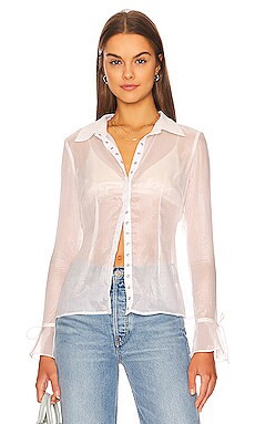 MORE TO COME Kimberly Button Front Top in White from Revolve.com | Revolve Clothing (Global)
