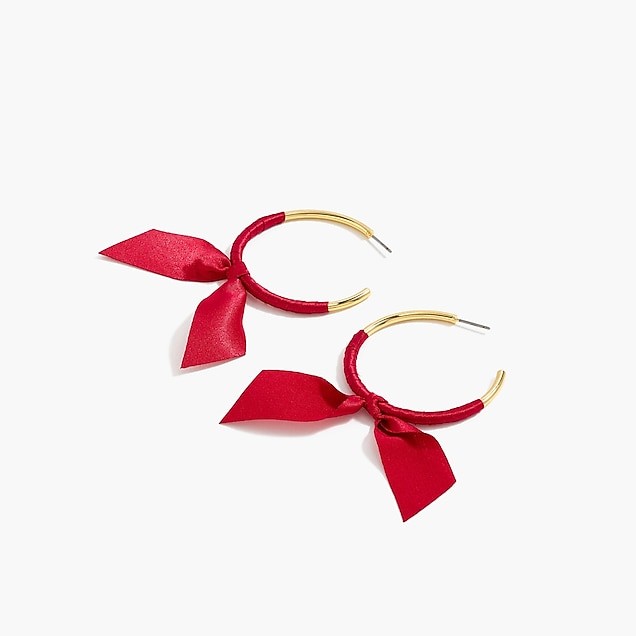 Ribbon-wrapped hoop earrings | J.Crew US